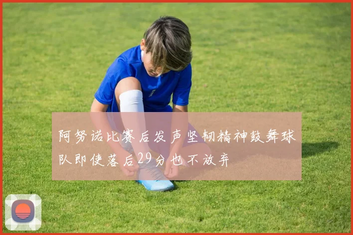 阿努诺比赛后发声坚韧精神鼓舞球队即使落后29分也不放弃